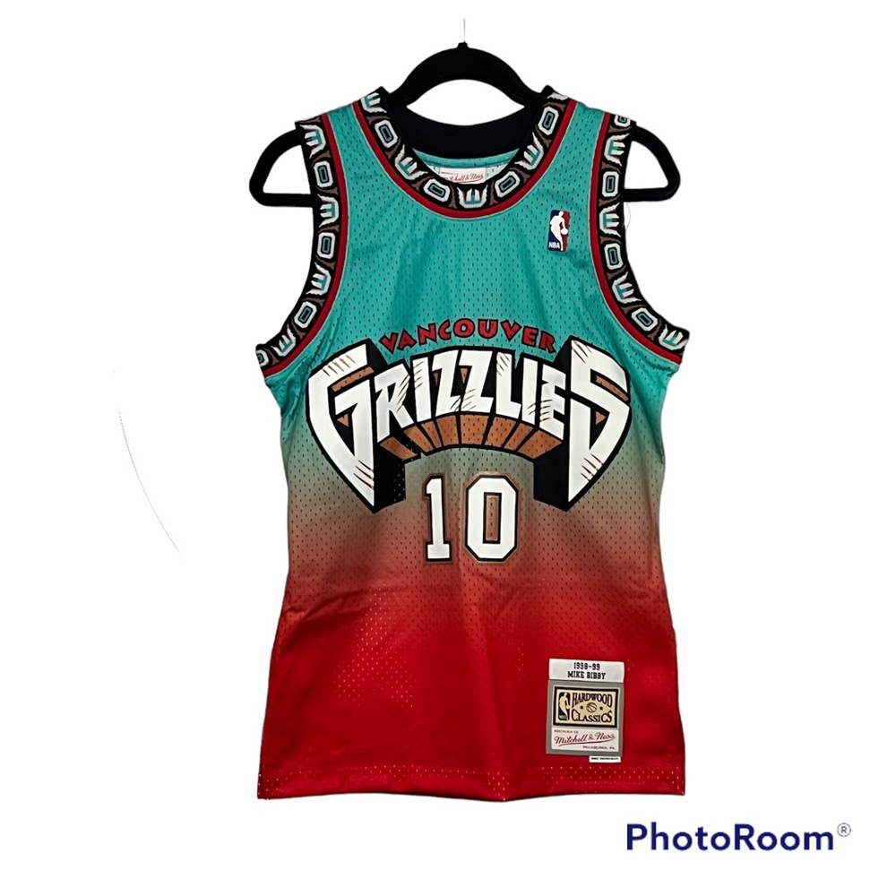 Mitchell & Ness Mike Bibby Vancouver Grizzlies Fadeaway Swingman Jersey mens